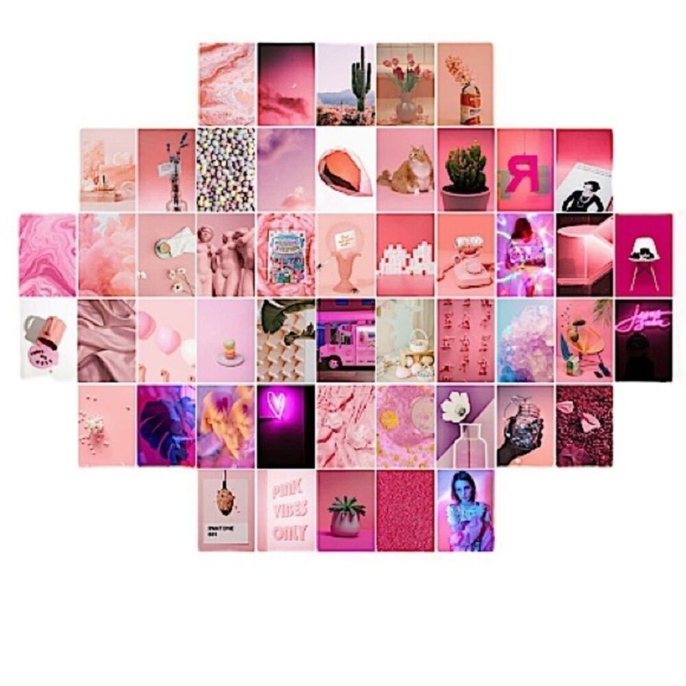 Wall Collage 4x6 inch Pink Aesthetic Warm Color Wall Prints for Room